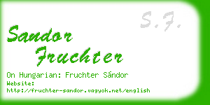 sandor fruchter business card